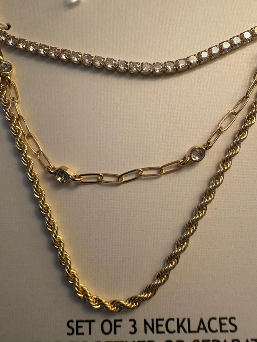NEW House of Harlow 1960 Gold Layered Chain Necklace Set